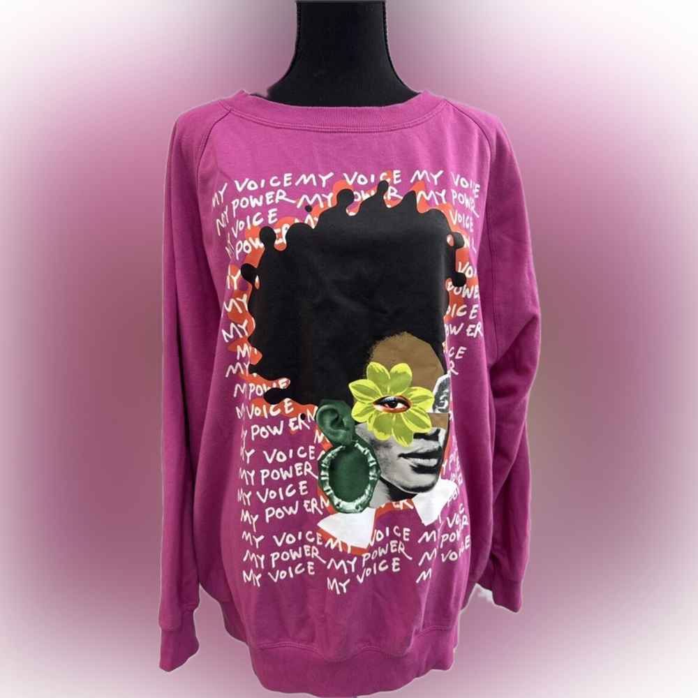 Target BHM Pink Long Sleeve Graphic Sweatshirt with Bold Design